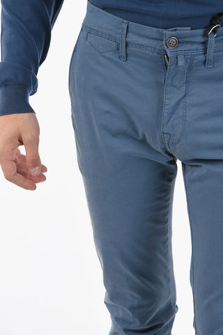 PENN-RICH Slim Fit Chino Pants with Visible Stitching