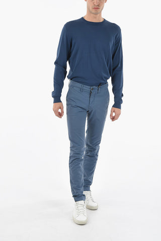 PENN-RICH Slim Fit Chino Pants with Visible Stitching