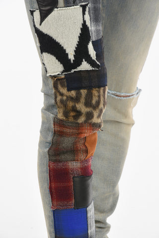 Slim-fitting ARTPATCH Vintage-effect Denims 15cm