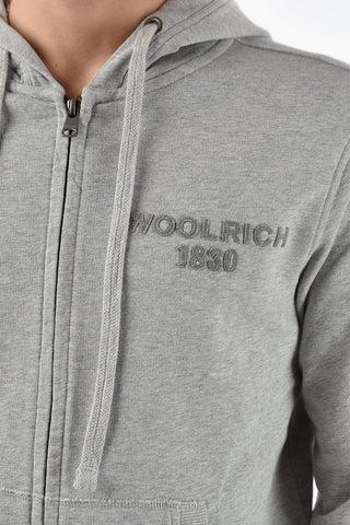 Solid Color Sweatshirt with Hood and Zip Closure