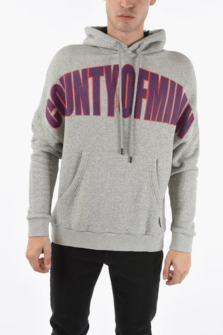 Front Printed Solid Color Hoodie