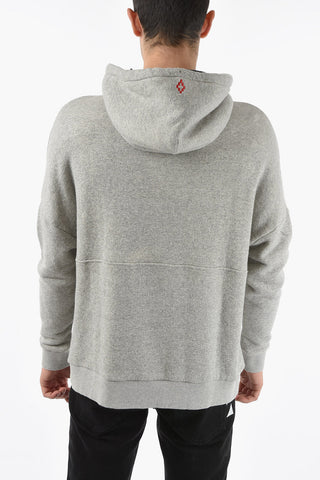 Front Printed Solid Color Hoodie
