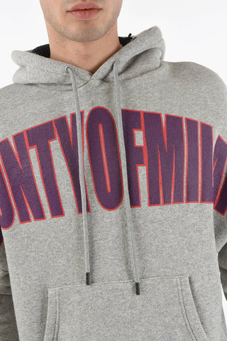 Front Printed Solid Color Hoodie