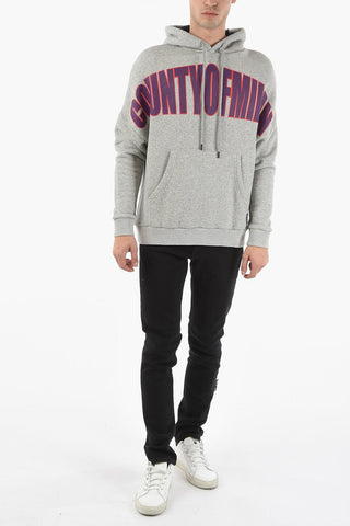 Front Printed Solid Color Hoodie