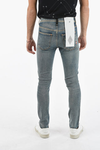 Raw Cut Ankles Slim Fit Jeans 15cm