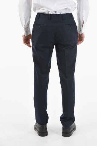 Wool Elegant Trousers with Front Tab