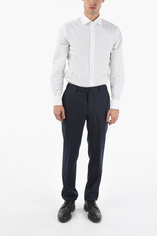 Wool Elegant Trousers with Front Tab
