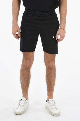 Shorts in Felpa con Logo a Contrasto