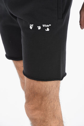 Shorts in Felpa con Logo a Contrasto