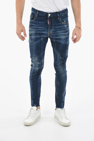 Jeans SKATER Distressed con Motivo Schizzi di Vernice 15cm