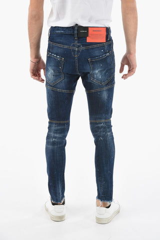 Jeans SKATER Distressed con Motivo Schizzi di Vernice 15cm