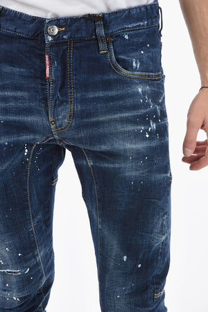 Jeans SKATER Distressed con Motivo Schizzi di Vernice 15cm