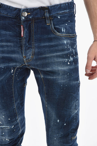 Jeans SKATER Distressed con Motivo Schizzi di Vernice 15cm