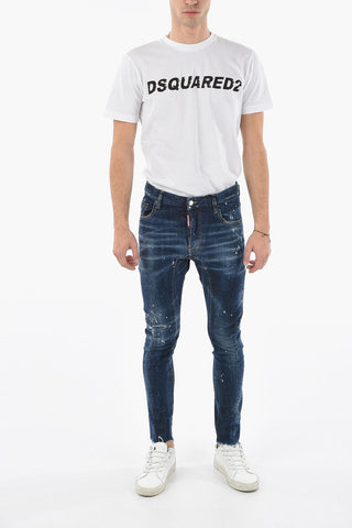 Jeans SKATER Distressed con Motivo Schizzi di Vernice 15cm