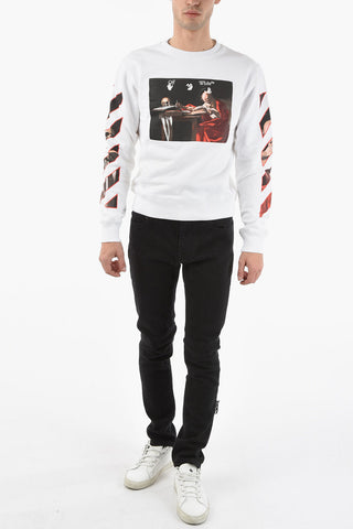 Crew Neck CARAVAGGIO Brushed Cotton Sweatshirt