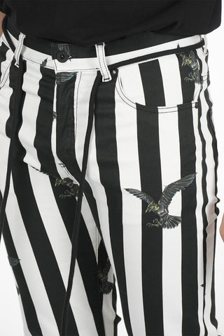Rope Belt B&W STRIPED Slim Fit Denims 19cm
