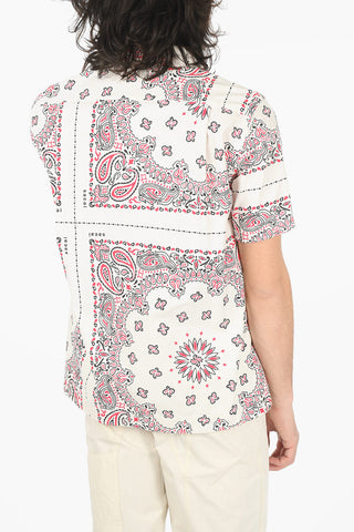 Bandana Print Short Sleeved Shirt With Pockets