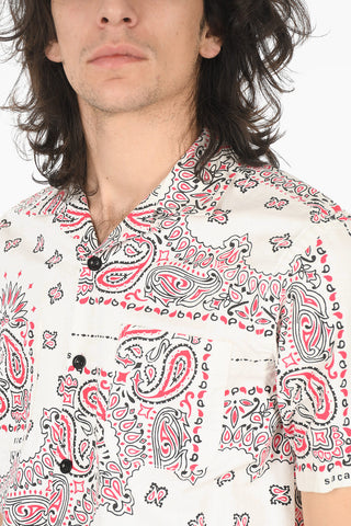 Bandana Print Short Sleeved Shirt With Pockets