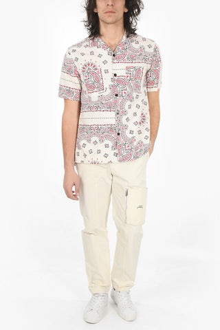 Bandana Print Short Sleeved Shirt With Pockets