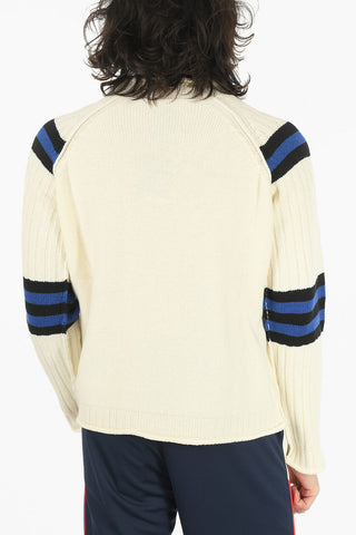 Pullover in Misto Lana SMALL OC con Logo in Applicazione 