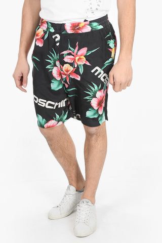 Silk Shorts With Floreal Print And Drawstring
