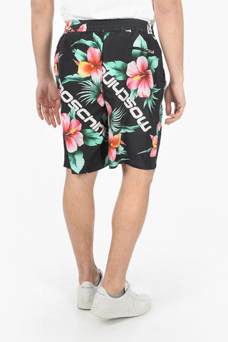 Silk Shorts With Floreal Print And Drawstring