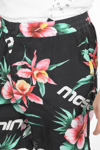 Silk Shorts With Floreal Print And Drawstring