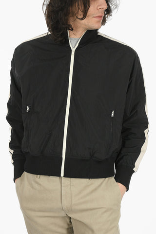 Bomber CURVED LOGO in Nylon con Bande a Contrasto