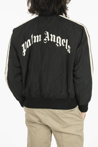 Bomber CURVED LOGO in Nylon con Bande a Contrasto