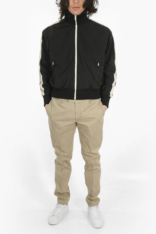Bomber CURVED LOGO in Nylon con Bande a Contrasto