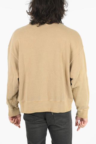 Crew Neck CURVED LOGO Brushed Cotton Sweatshirt