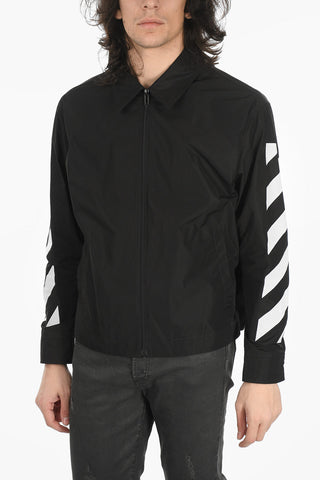 Zipped DIAG TAB Nylon Windbreaker