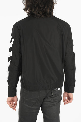 Zipped DIAG TAB Nylon Windbreaker