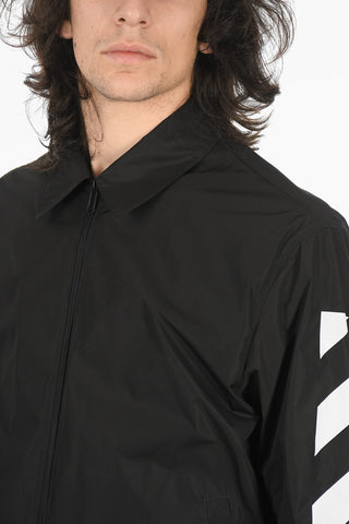Zipped DIAG TAB Nylon Windbreaker
