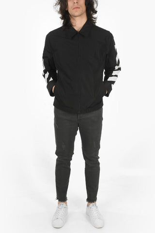 Zipped DIAG TAB Nylon Windbreaker