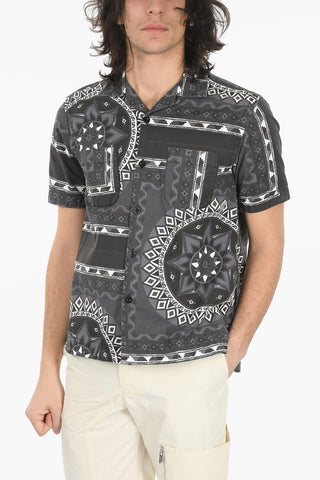 Bandana Print Short Sleeved Shirt With Pockets
