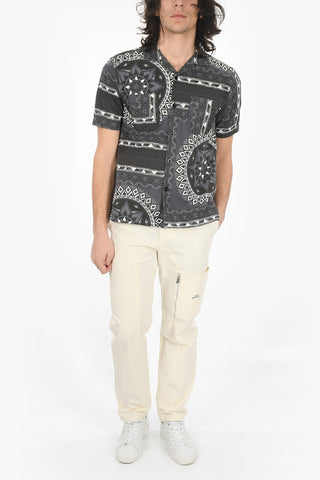 Bandana Print Short Sleeved Shirt With Pockets