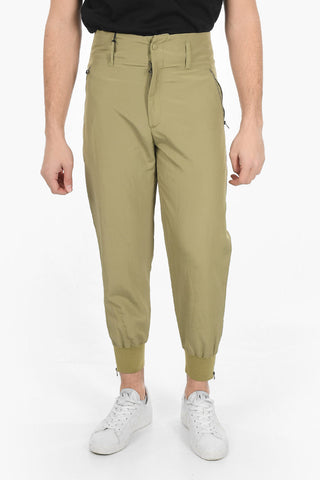 Linen Blend Pants With Cuffed Ankles
