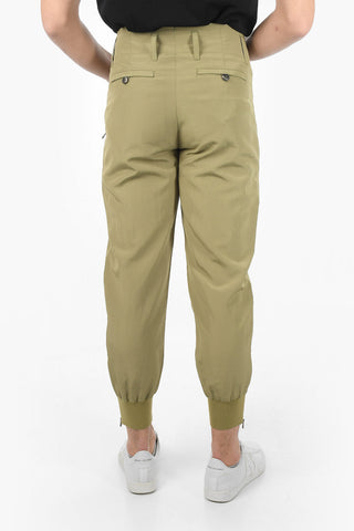 Linen Blend Pants With Cuffed Ankles