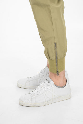 Linen Blend Pants With Cuffed Ankles