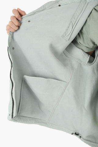 Textured-fleeced BIAS Bomber Jacket with Off-center Button Closure
