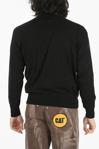 Cut-Out Detail OW LOGO Cotton Sweater