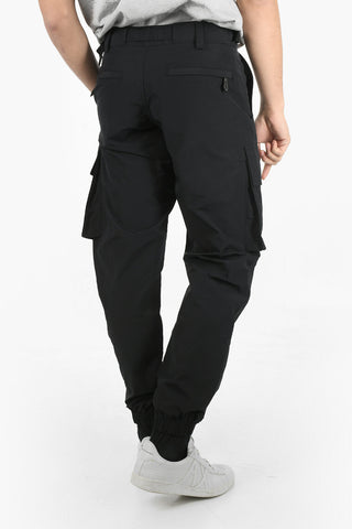 Nylon-blend Cargo Pants with Adjustable Waist