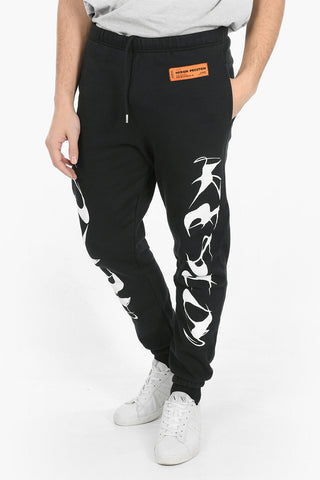 Elastic Cuff Printed Cotton Sweatpants