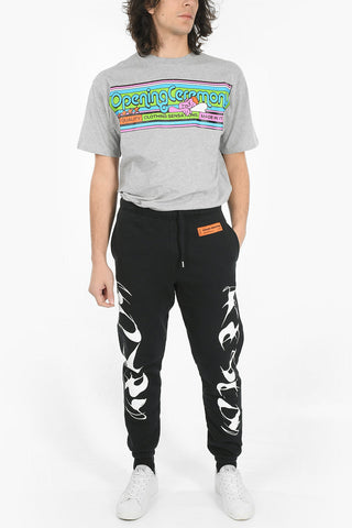 Elastic Cuff Printed Cotton Sweatpants