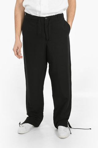 MM10 Linen and Viscose Pants with Drawstrings