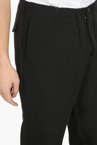 MM10 Linen and Viscose Pants with Drawstrings
