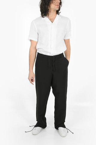 MM10 Linen and Viscose Pants with Drawstrings