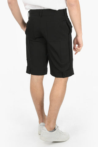 Virgin-wool Cargo Shorts with Rolled-up Hems