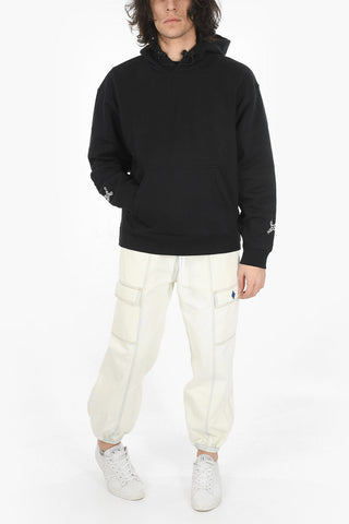 Brushed-cotton Hoodie with KENZO CROSS Print